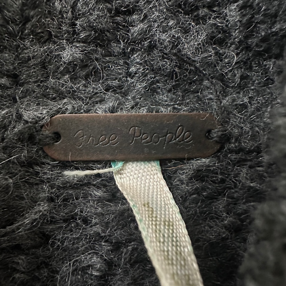 Free People Charcoal Textured Turtleneck Sweater - Picture 2 of 6